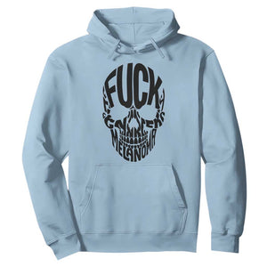 Fuck Melanoma Skull Typography Hoodie Skin Cancer Warrior TS12 Light Blue Print Your Wear