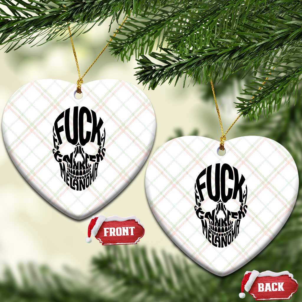 Fuck Melanoma Skull Typography Ceramic Ornament Skin Cancer Warrior TS12 Print Your Wear