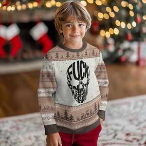 Fuck Melanoma Skull Typography Ugly Christmas Sweater Skin Cancer Warrior TS12 Mocha Mousse Print Your Wear