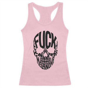Fuck Melanoma Skull Typography Racerback Tank Top Skin Cancer Warrior TS12 Light Pink Print Your Wear