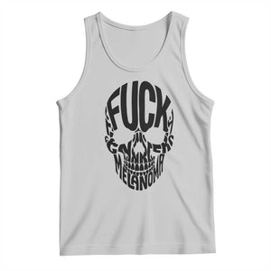 Fuck Melanoma Skull Typography Tank Top Skin Cancer Warrior TS12 Ash Print Your Wear