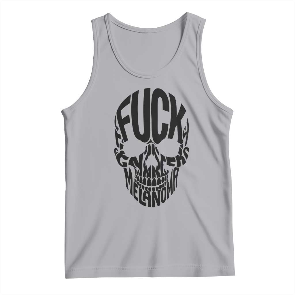 Fuck Melanoma Skull Typography Tank Top Skin Cancer Warrior TS12 Athletic Heather Print Your Wear