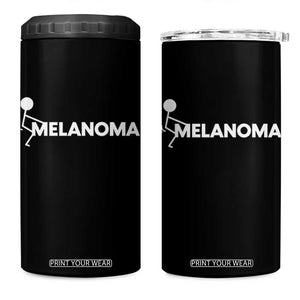 Fuck Melanoma Awareness 4 in 1 Can Cooler Tumbler Funny Stick Figure Warrior TS12 One Size: 16 oz Black Print Your Wear
