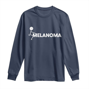 Fuck Melanoma Awareness Long Sleeve Shirt Funny Stick Figure Warrior TS12 Navy Print Your Wear