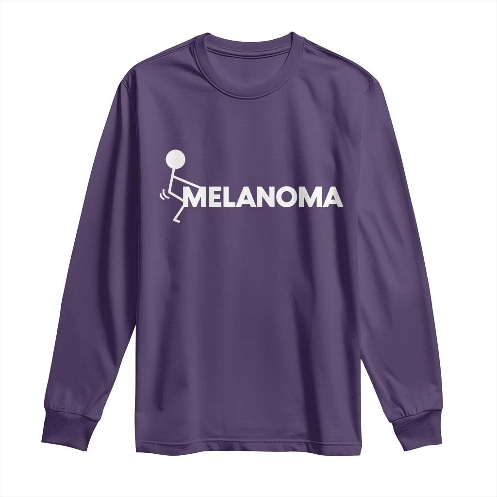 Fuck Melanoma Awareness Long Sleeve Shirt Funny Stick Figure Warrior TS12 Purple Print Your Wear