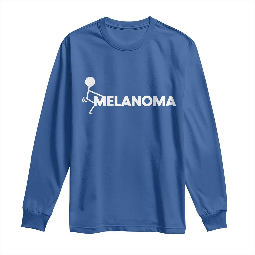 Fuck Melanoma Awareness Long Sleeve Shirt Funny Stick Figure Warrior TS12 Royal Blue Print Your Wear