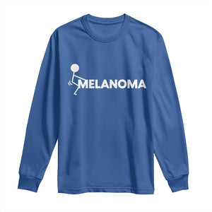 Fuck Melanoma Awareness Long Sleeve Shirt Funny Stick Figure Warrior TS12 Royal Blue Print Your Wear