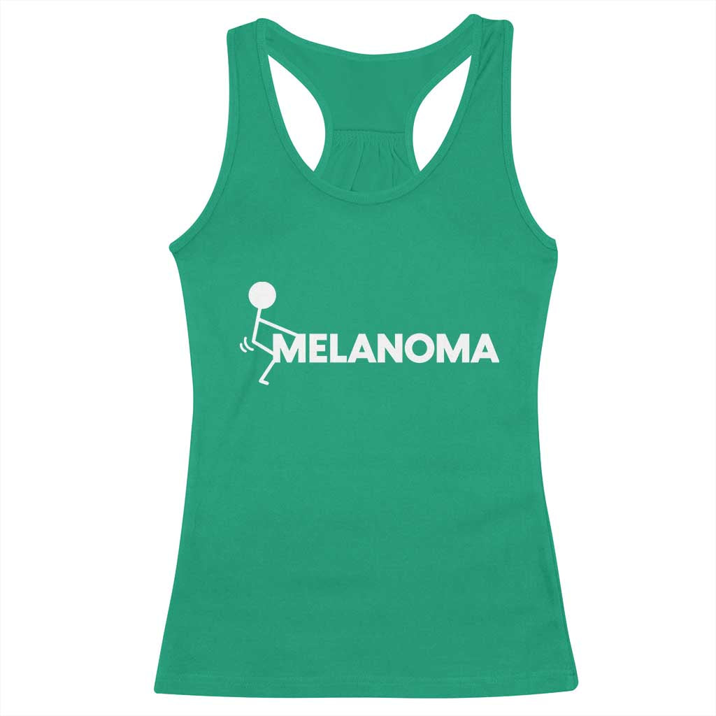 Fuck Melanoma Awareness Racerback Tank Top Funny Stick Figure Warrior TS12 Irish Green Print Your Wear
