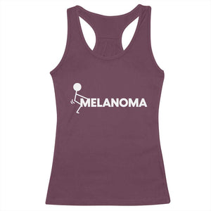 Fuck Melanoma Awareness Racerback Tank Top Funny Stick Figure Warrior TS12 Maroon Print Your Wear