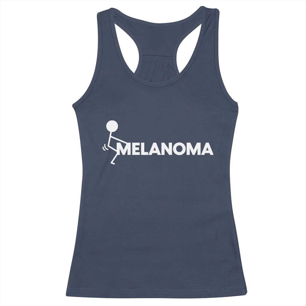 Fuck Melanoma Awareness Racerback Tank Top Funny Stick Figure Warrior TS12 Navy Print Your Wear