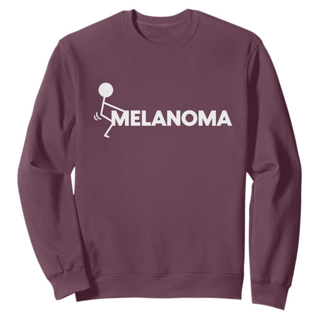 Fuck Melanoma Awareness Sweatshirt Funny Stick Figure Warrior TS12 Maroon Print Your Wear