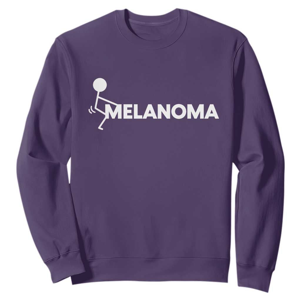 Fuck Melanoma Awareness Sweatshirt Funny Stick Figure Warrior TS12 Purple Print Your Wear