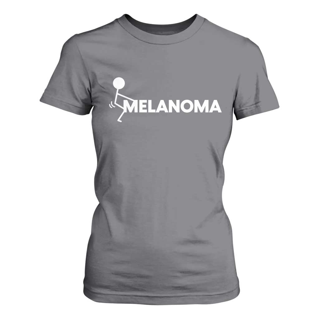 Fuck Melanoma Awareness T Shirt For Women Funny Stick Figure Warrior TS12 Charcoal Print Your Wear