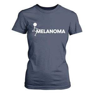 Fuck Melanoma Awareness T Shirt For Women Funny Stick Figure Warrior TS12 Navy Print Your Wear