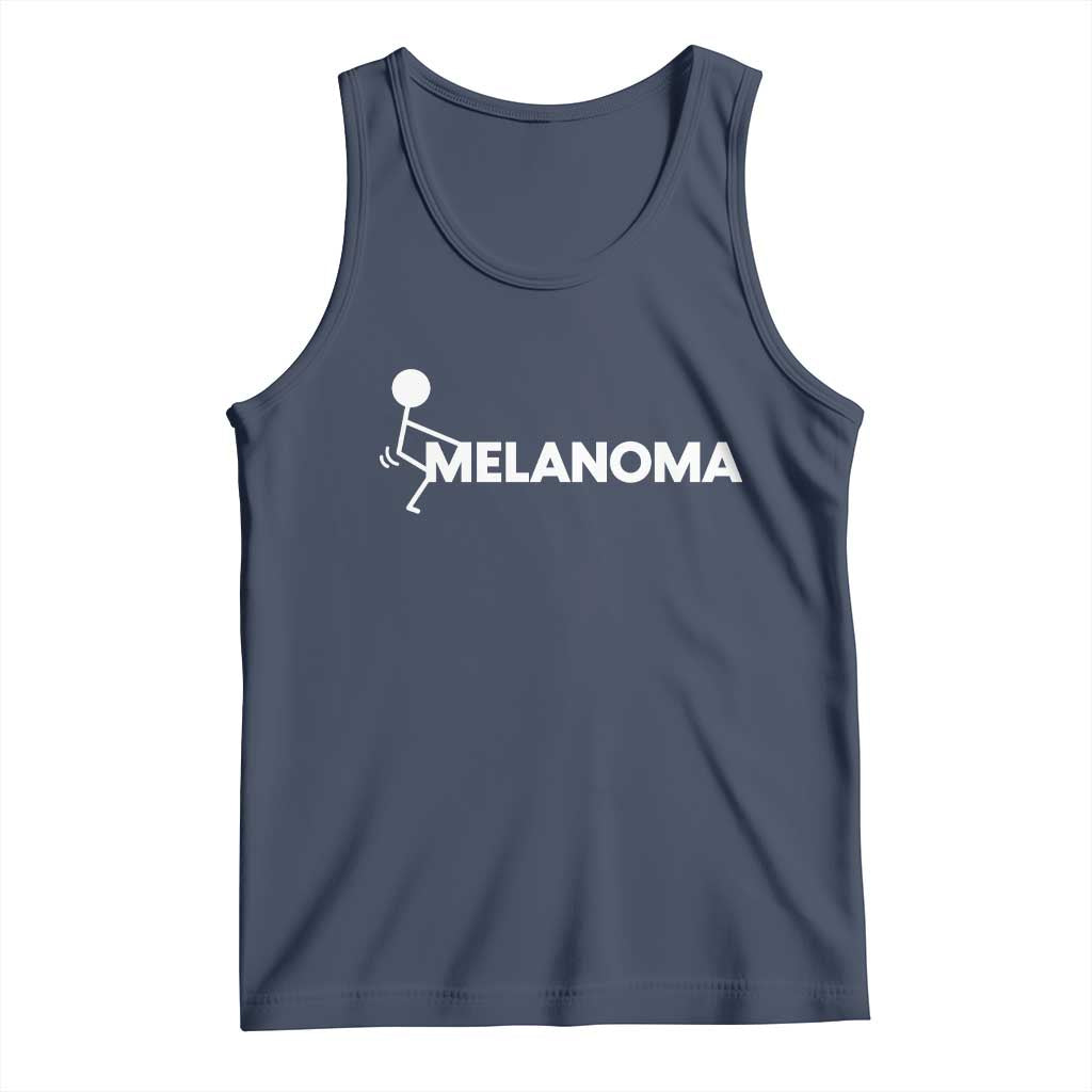 Fuck Melanoma Awareness Tank Top Funny Stick Figure Warrior TS12 Navy Print Your Wear