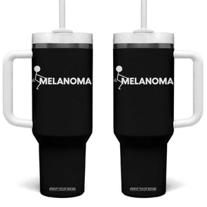Fuck Melanoma Awareness Tumbler With Handle Funny Stick Figure Warrior TS12 One Size: 40 oz Black Print Your Wear