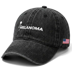 Fuck Melanoma Awareness Washed Cotton Baseball Cap Funny Stick Figure Warrior TS12 Print Your Wear