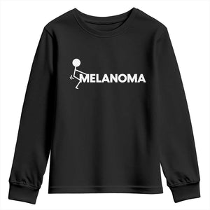 Fuck Melanoma Awareness Youth Sweatshirt Funny Stick Figure Warrior TS12 Black Print Your Wear