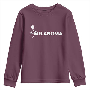Fuck Melanoma Awareness Youth Sweatshirt Funny Stick Figure Warrior TS12 Maroon Print Your Wear