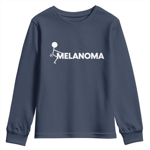 Fuck Melanoma Awareness Youth Sweatshirt Funny Stick Figure Warrior TS12 Navy Print Your Wear