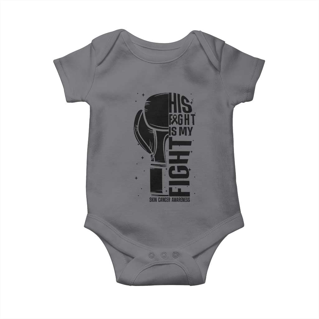 Skin Cancer Warrior Boxing Gift Baby Onesie His Fight My Fight TS12 Charcoal Print Your Wear