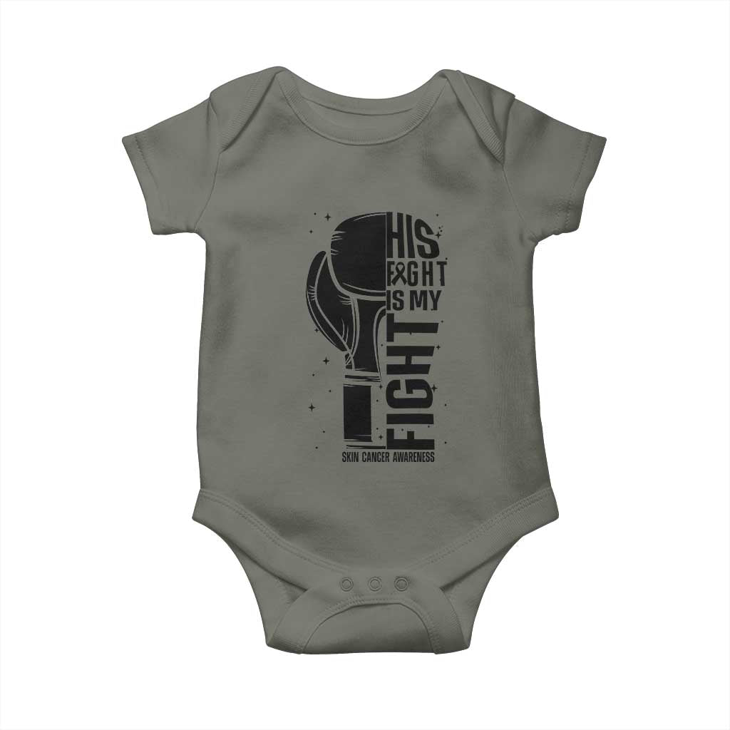 Skin Cancer Warrior Boxing Gift Baby Onesie His Fight My Fight TS12 Military Green Print Your Wear
