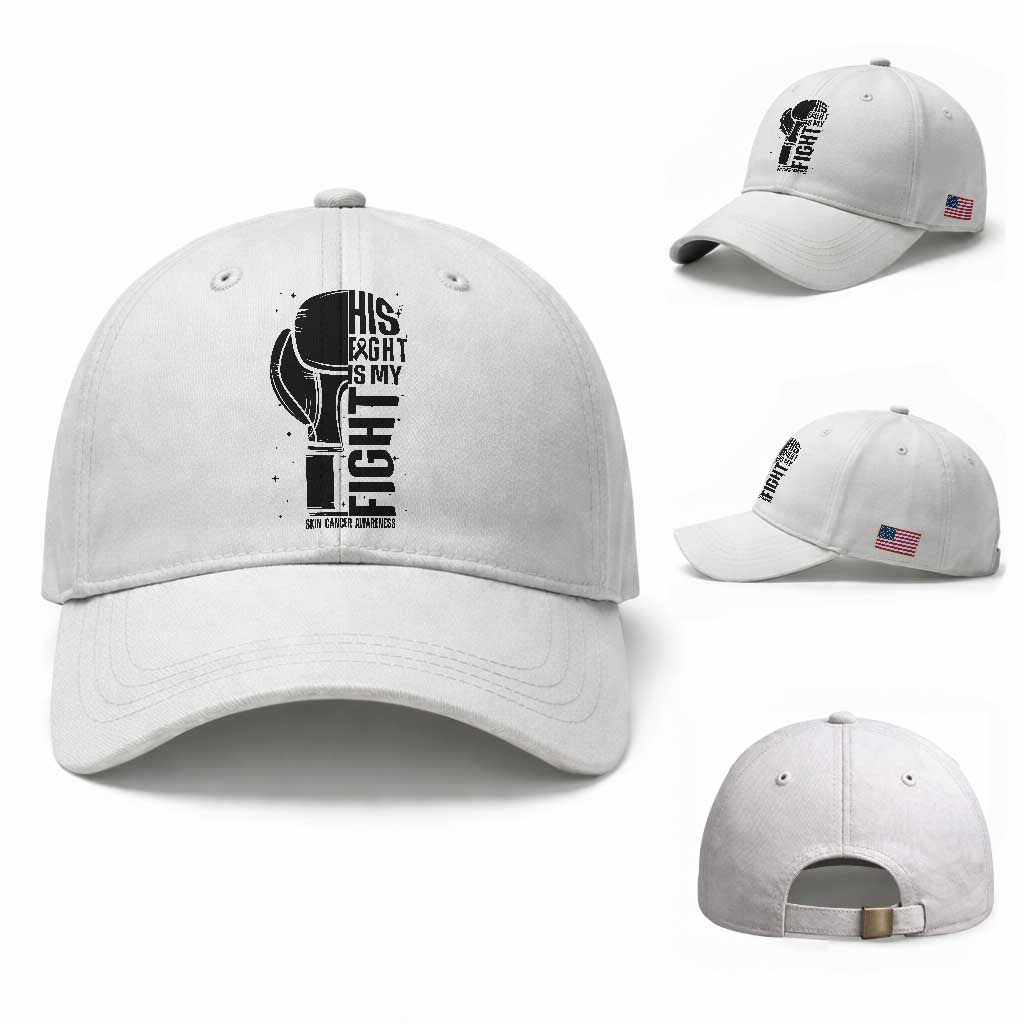 Skin Cancer Warrior Boxing Gift Baseball Cap His Fight My Fight TS12 Baseball Cap Universal Fit White Print Your Wear