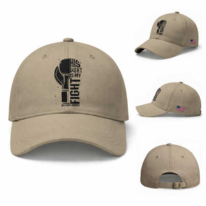 Skin Cancer Warrior Boxing Gift Baseball Cap His Fight My Fight TS12 Baseball Cap Universal Fit Khaki Print Your Wear