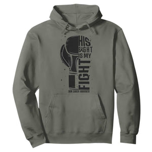 Skin Cancer Warrior Boxing Gift Hoodie His Fight My Fight TS12 Military Green Print Your Wear