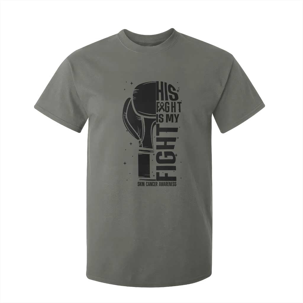 Skin Cancer Warrior Boxing Gift T Shirt For Kid His Fight My Fight TS12 Military Green Print Your Wear
