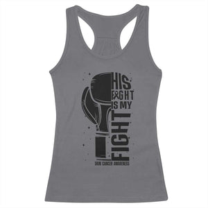Skin Cancer Warrior Boxing Gift Racerback Tank Top His Fight My Fight TS12 Charcoal Print Your Wear