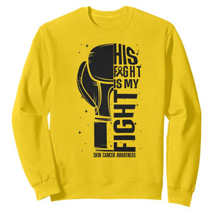Skin Cancer Warrior Boxing Gift Sweatshirt His Fight My Fight TS12 Daisy Print Your Wear