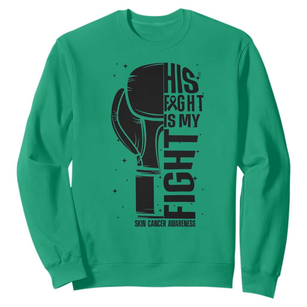 Skin Cancer Warrior Boxing Gift Sweatshirt His Fight My Fight TS12 Irish Green Print Your Wear