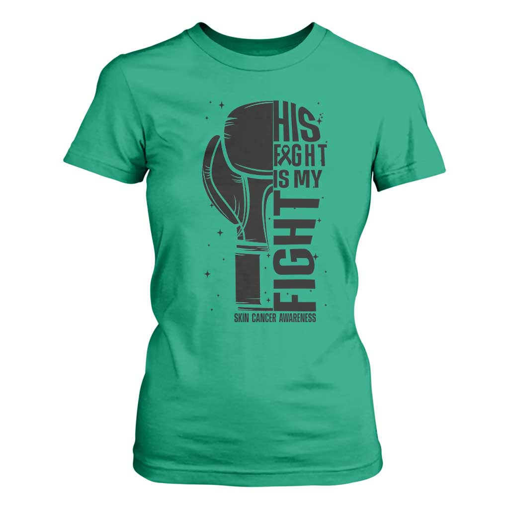 Skin Cancer Warrior Boxing Gift T Shirt For Women His Fight My Fight TS12 Irish Green Print Your Wear