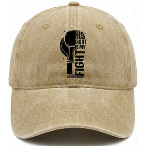 Skin Cancer Warrior Boxing Gift Washed Cotton Baseball Cap His Fight My Fight TS12 Print Your Wear
