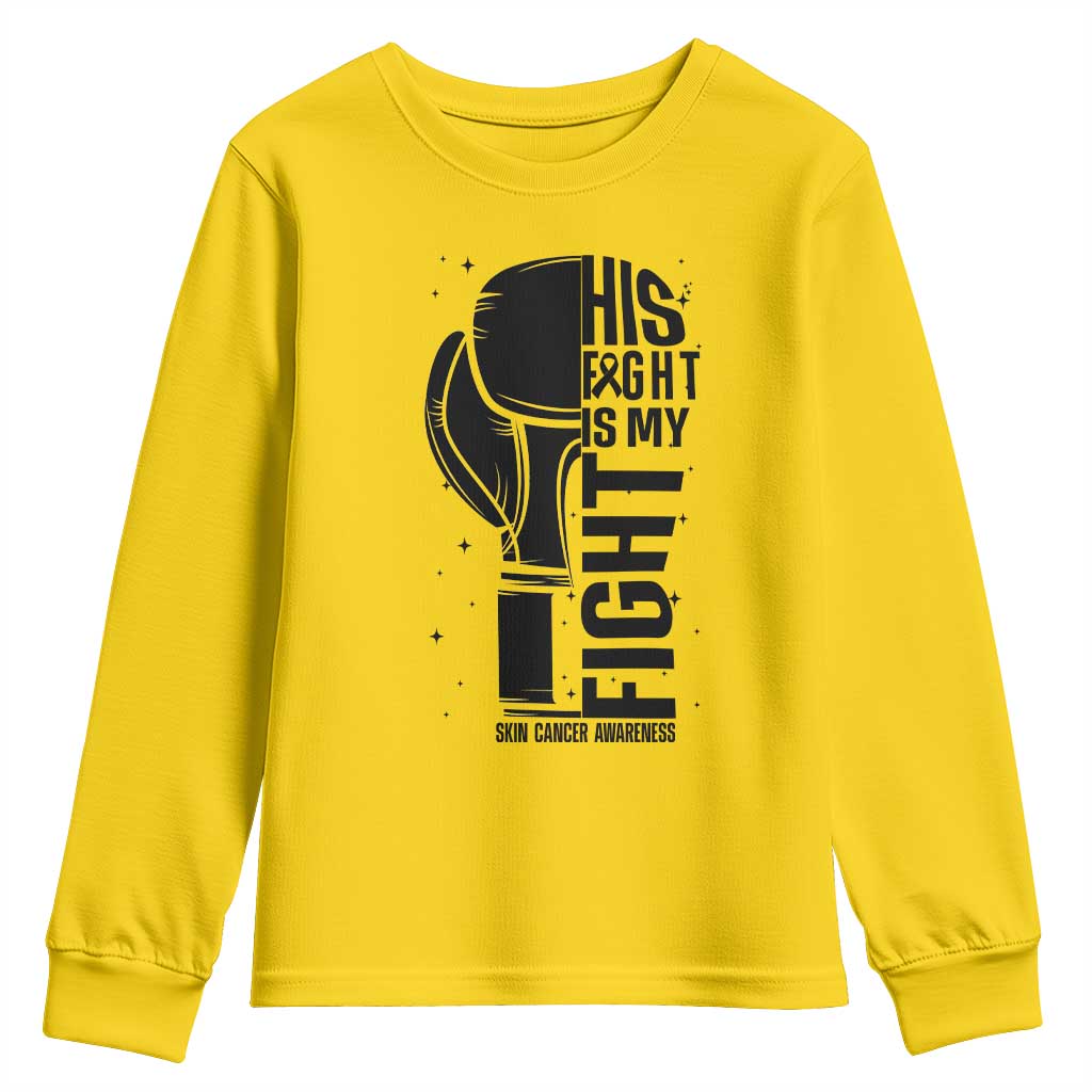 Skin Cancer Warrior Boxing Gift Youth Sweatshirt His Fight My Fight TS12 Daisy Print Your Wear