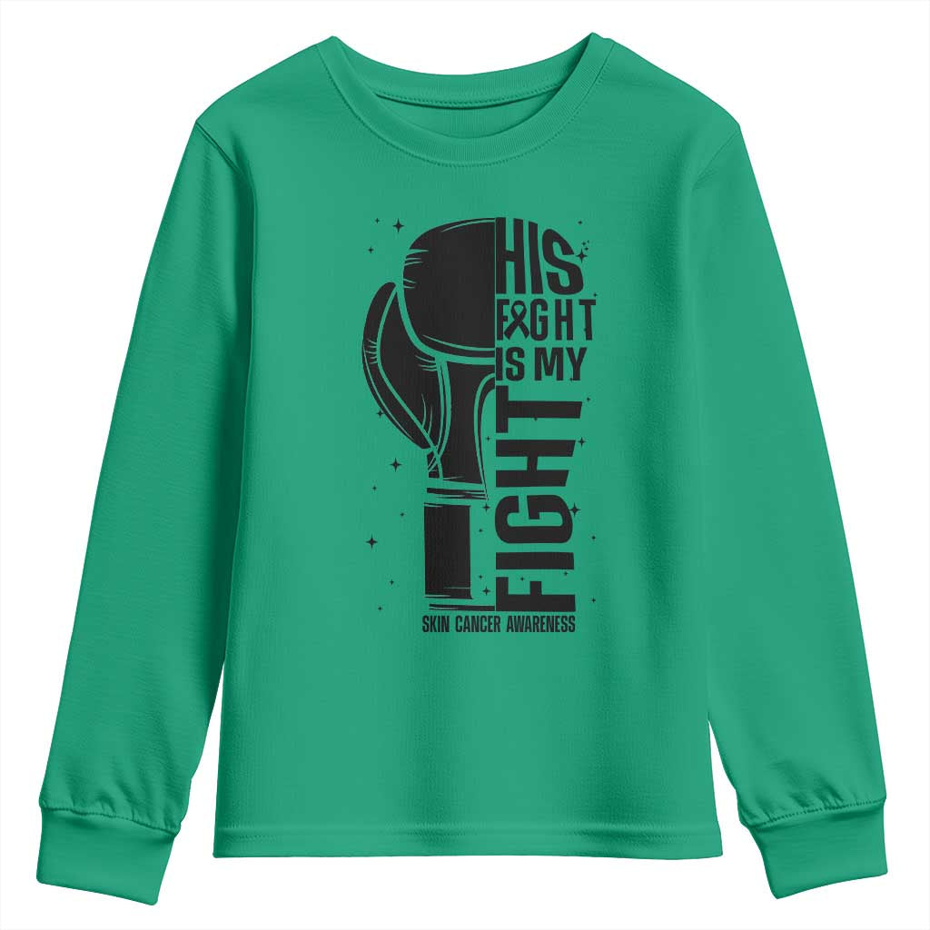 Skin Cancer Warrior Boxing Gift Youth Sweatshirt His Fight My Fight TS12 Irish Green Print Your Wear