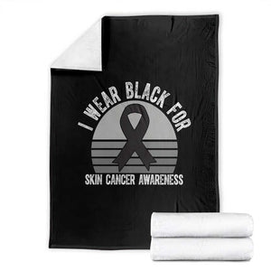 I Wear Black For Skin Cancer Awareness Throw Blanket Retro Vintage Sunset TS12 Black Print Your Wear