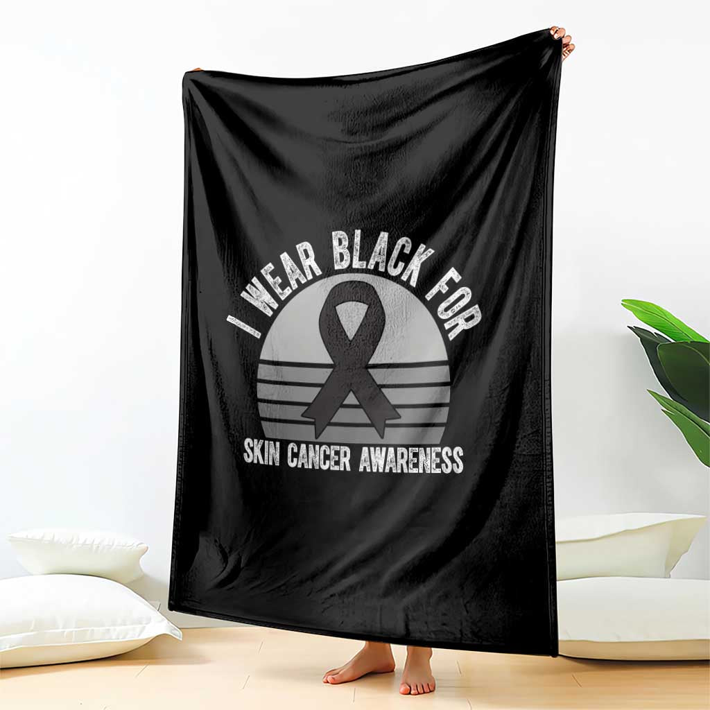 I Wear Black For Skin Cancer Awareness Throw Blanket Retro Vintage Sunset TS12 Print Your Wear