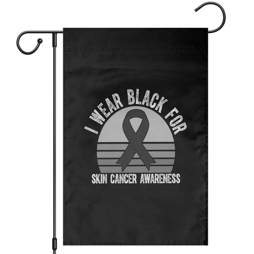 I Wear Black For Skin Cancer Awareness Garden Flag Retro Vintage Sunset TS12 Black Print Your Wear