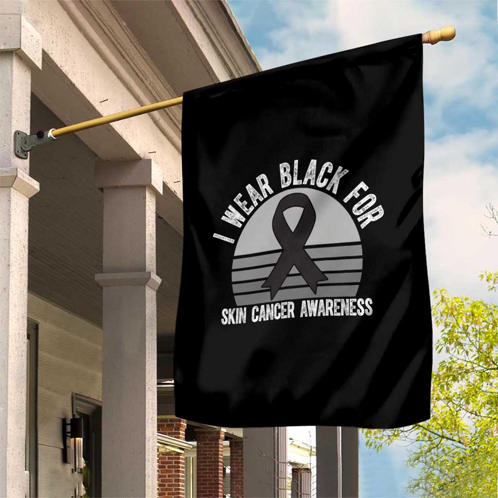 I Wear Black For Skin Cancer Awareness Garden Flag Retro Vintage Sunset TS12 Print Your Wear