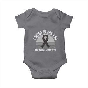 I Wear Black For Skin Cancer Awareness Baby Onesie Retro Vintage Sunset TS12 Charcoal Print Your Wear