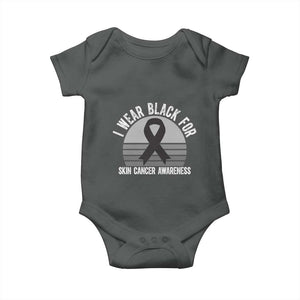 I Wear Black For Skin Cancer Awareness Baby Onesie Retro Vintage Sunset TS12 Dark Heather Print Your Wear