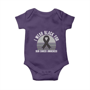 I Wear Black For Skin Cancer Awareness Baby Onesie Retro Vintage Sunset TS12 Purple Print Your Wear