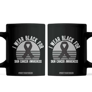 I Wear Black For Skin Cancer Awareness Coffee Mug Retro Vintage Sunset TS12 Black Print Your Wear