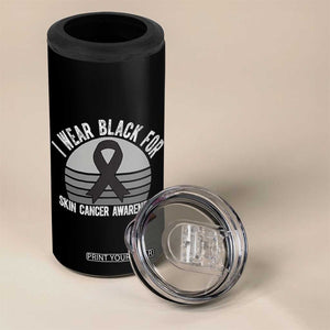 I Wear Black For Skin Cancer Awareness 4 in 1 Can Cooler Tumbler Retro Vintage Sunset TS12 Print Your Wear