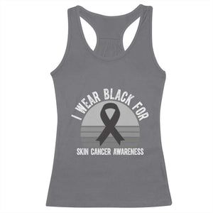 I Wear Black For Skin Cancer Awareness Racerback Tank Top Retro Vintage Sunset TS12 Charcoal Print Your Wear
