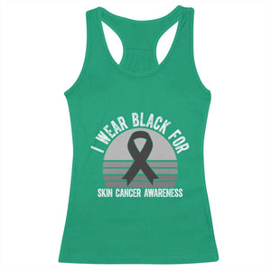 I Wear Black For Skin Cancer Awareness Racerback Tank Top Retro Vintage Sunset TS12 Irish Green Print Your Wear