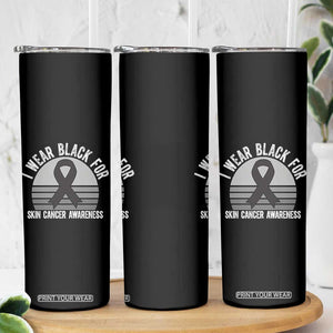 I Wear Black For Skin Cancer Awareness Skinny Tumbler Retro Vintage Sunset TS12 Print Your Wear