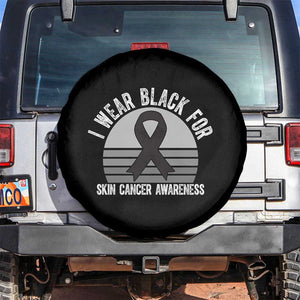 I Wear Black For Skin Cancer Awareness Spare Tire Cover Retro Vintage Sunset TS12 No hole Black Print Your Wear